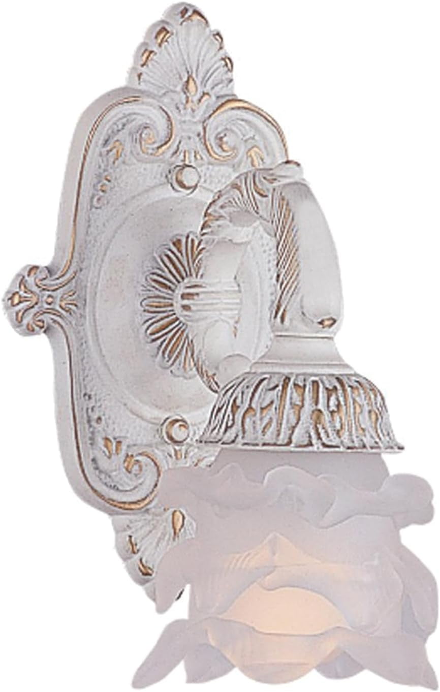 Antique White Glass Shade Bronze Dimmable Sconce