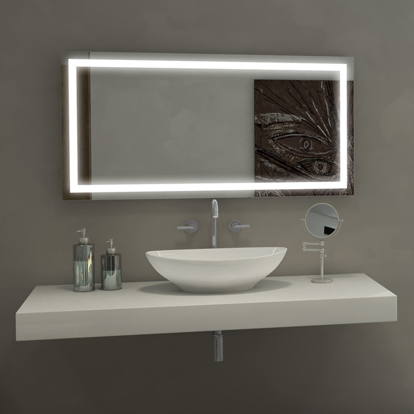 Harmony Frameless LED Rectangular Bathroom Vanity Mirror