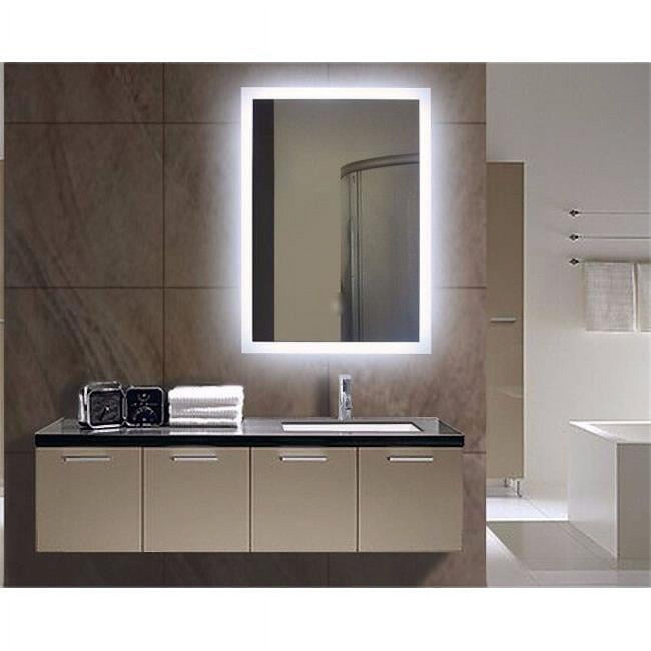 Sleek 76" Frameless Rectangular Vanity Mirror with LED Backlight