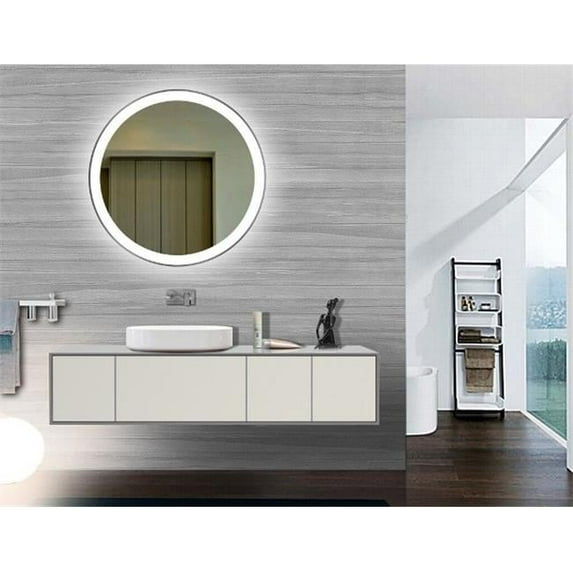 Paris Mirror 40 x 2 x 40 in. Round Galaxy Illuminated Mirror with 6000K LED Backlight