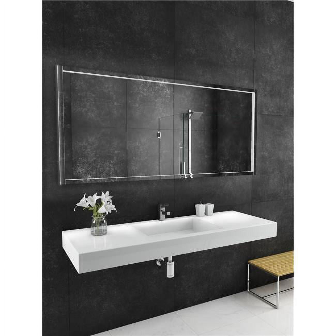 70 x 32 Inch Frameless LED Lighted Rectangular Mirror