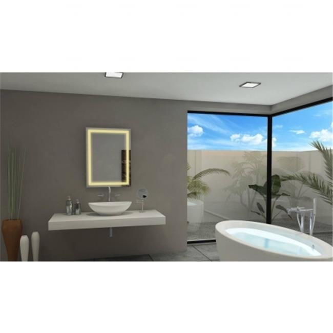 Harmony 31'' Silver LED Frameless Rectangular Vanity Mirror