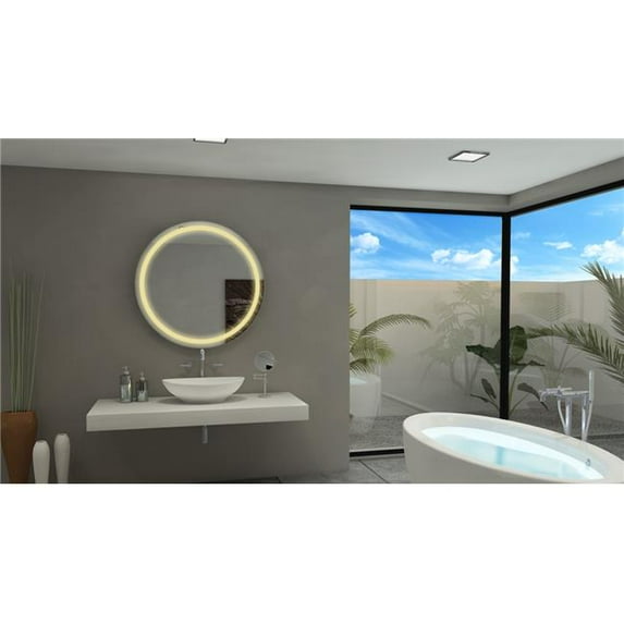 Paris Mirror HARR36363000D 36 x 36 in. Round Harmony Illuminated Mirror