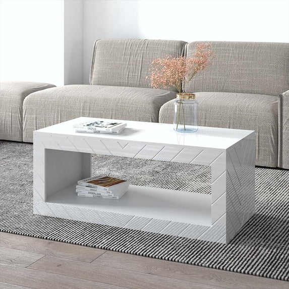 Paris Modern 47" Coffee Table - White