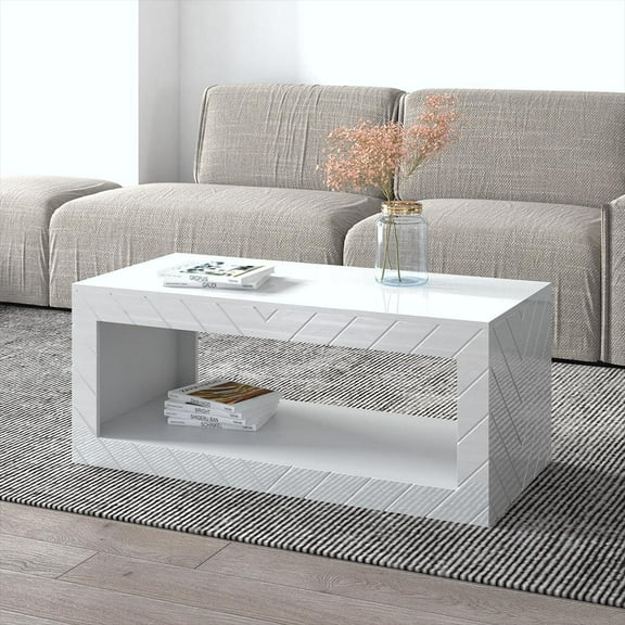 Paris Modern 47" Coffee Table - White