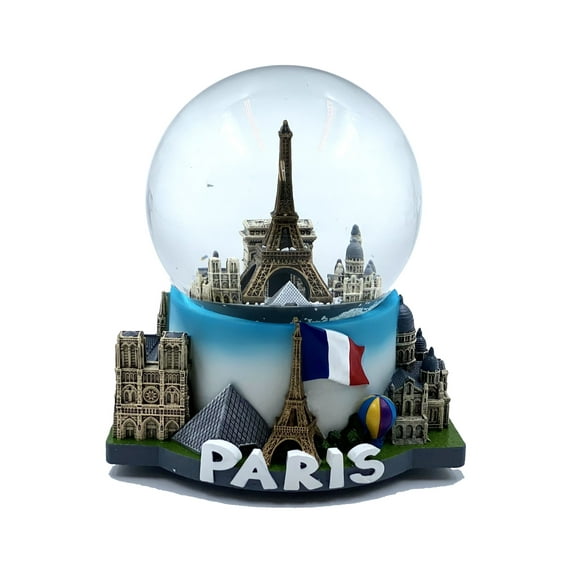 Paris Musical Snow Globe Romantic Gift Souvenir Decor for Home Office Colorful 5 1/2"