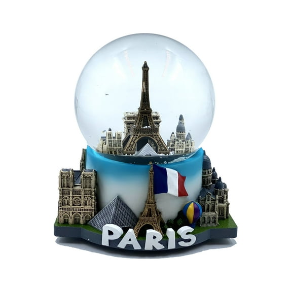 Paris Musical Snow Globe Romantic Gift Souvenir Decor for Home Office Colorful 5 1/2"