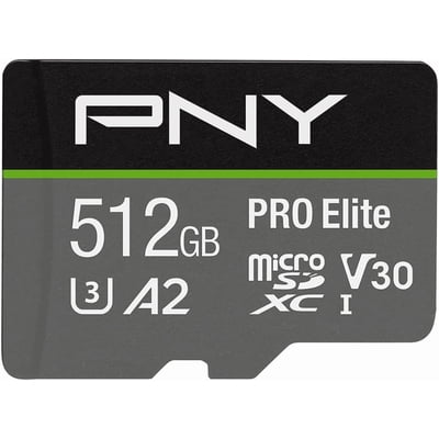 Paris New York 512 PRO Elite Prime Class 10 U3 V30 A2 microSDXC Card + SD Adapter - up to 100MB/s, Class 10, U3, V30, A2, 4K UHD, Full HD, UHS-I,512 U3 Pro Elite Micro SD Card.