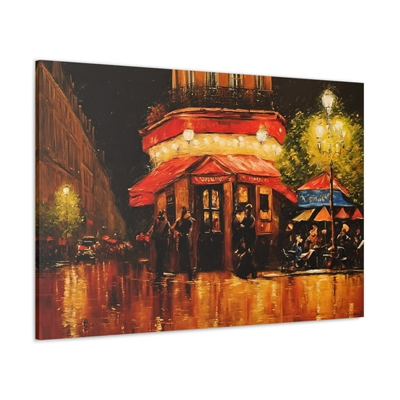 Paris Night Cafe Wall Art Cityscape Home Decor Unframed Paper Print
