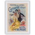 thumbnail image 1 of Paris Opera (Théâtre de L'Opéra) - Carnival Masquerade - Vintage Theater Poster by Jules Chéret c.1892 - Japanese Unryu Rice Paper Art Print (Unframed) 12 x 16 in, 1 of 4