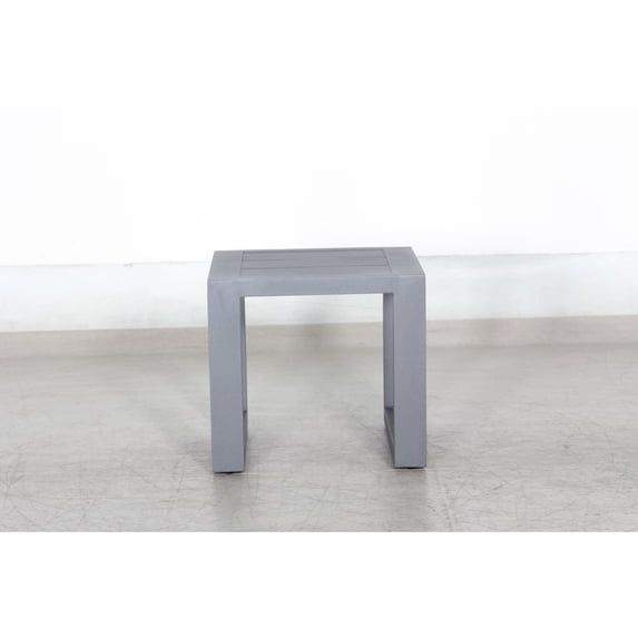 Paris Outdoor Aluminum Frame Grey End Table