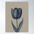 thumbnail image 1 of Paris Patterns No. 108B. Retro Vintage Blue Tulip Flower Art. Jardin De Fleurs Collection. By Carraann Poster Wall Art, Modern Wall Decor For Living Room Bedroom, 8x12 UNFRAMED, 1 of 3