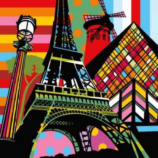 Paris Pop Canvas Art - Lobo (24 x 24)