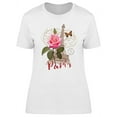 thumbnail image 1 of Paris Poster And Rose T-Shirt Women -Image by Shutterstock, Female Small, 1 of 2