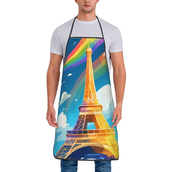Paris Pride Eiffel Tower Aprons for Women Men Waterproof For Kitchen Cooking BBQ Gardening Painting Mechanic