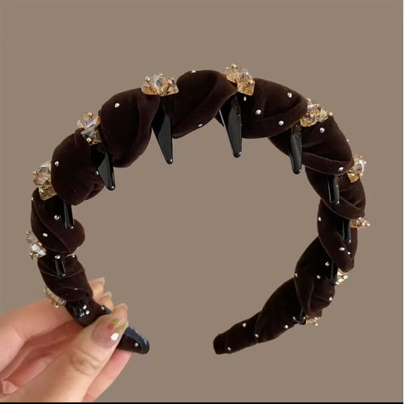 Paris Princess Hairband, New Style, Increase Height, Crown Headband, Hair Pressing, Face Washing Hairpin, Small Fragrant Style, Handmade Beaded Hair Bunch