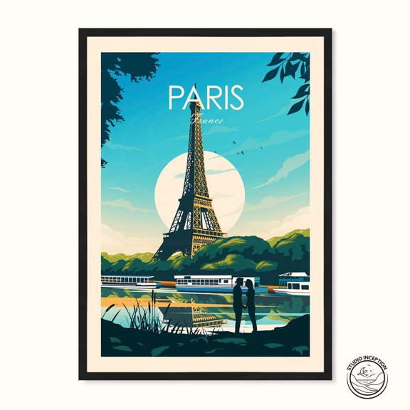 Paris Print Paris Travel Poster France Eiffel Tower Wedding Gift Honeymoon Present