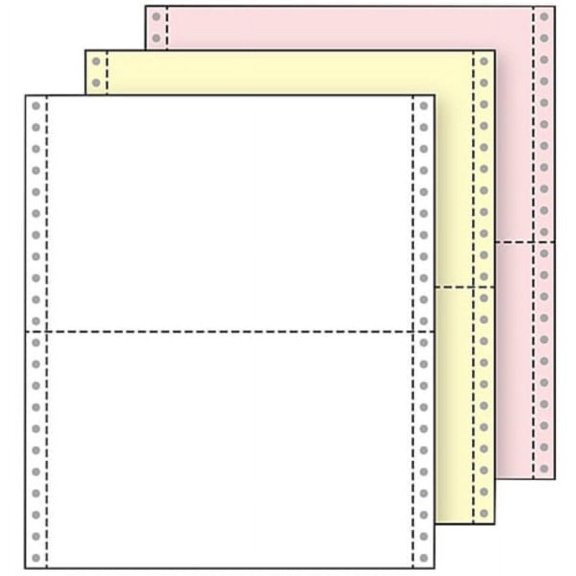 Paris Printworks Professional Multipurpose Paper, 9-1/2" x 5-1/2", 13 Lb, White/Canary/Pink, 2000 Sheets Per Carton