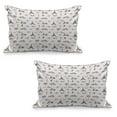 thumbnail image 1 of Paris Quilted Pillowcover Set of 2, Romance Language Capital of Love Eiffel Heart Fashion City Girlish Print, Standard Queen Size Pillow Cover for Bedroom, 36" x 20", Redwood Pearl Pink, by Ambesonne, 1 of 1