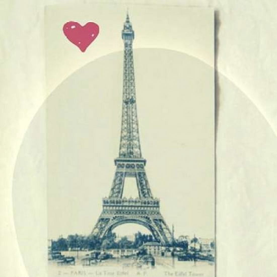 Paris Red Heart Canvas Art - Vicki Dvorak (24 x 24)