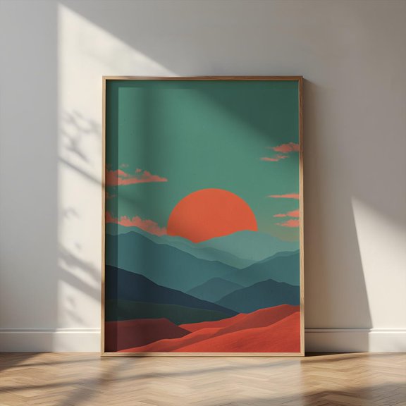 Paris Rooftop Mid Century Architecture Poster, Stretched Canvas 8x10in