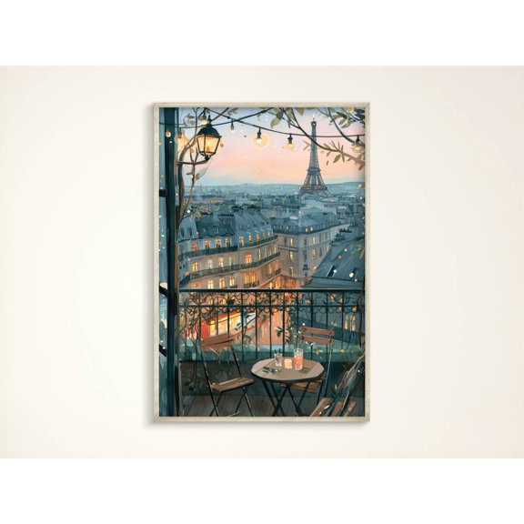 Paris Rooftop Montmartre Wall Art Print, Unframed Paper Poster 24x36in