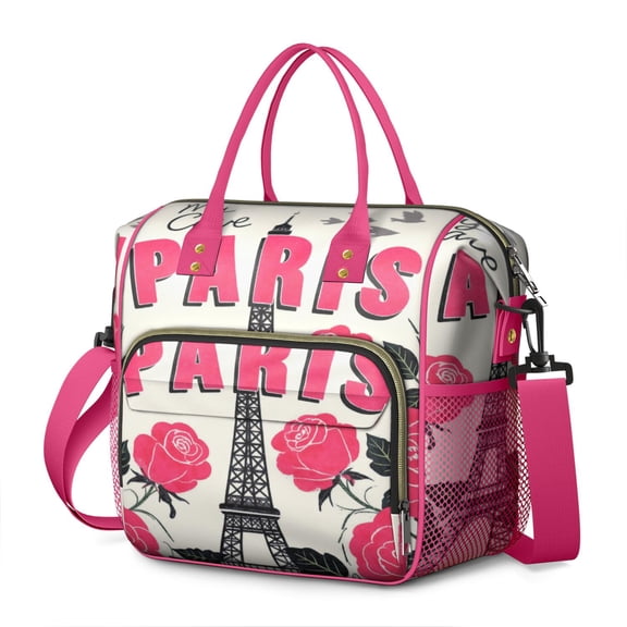 Paris Roomy Insulated Lunch Bags Reusable Lunch Tote for Office EmployeesStylish & Functional Large Tote Adult Lunch Box for PostGym Meals