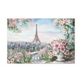 thumbnail image 1 of Paris Roses Pink Eiffel Tower France Canvas Artwork Breathtaking French City for Home Decor Ready to Hang, 1 of 18