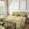 thumbnail image 1 of Ambesonne Paris Fitted & Top Sheet Set with Shams, Vintage Style Landmarks Photo, Beige Pale Camel, 1 of 7
