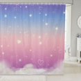 thumbnail image 1 of Paris Shower Curtain Eiffel Tower Musical Notes Bathroom Curtain for Kids Women Couple Bathroom Decor Beauty Butterfly Flowers Waterproof Curtain Purple Romantic Bath Curtain,12 Hooks,72"Wx72"L, 1 of 6