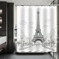 thumbnail image 1 of Paris Shower Curtain, Eiffel Tower Shower Curtain, French Shower Curtain Set Waterproof Bath Curtain Paris Bathroom Decor with 12 Hooks, 72x72 inches, 1 of 6