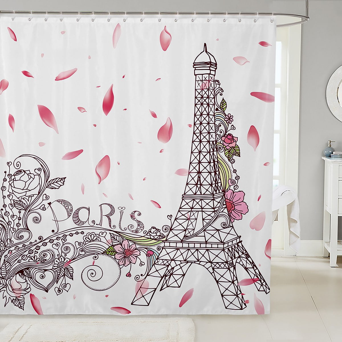Paris Shower Curtain France Eiffel Tower Bathroom Shower Curtain Sets