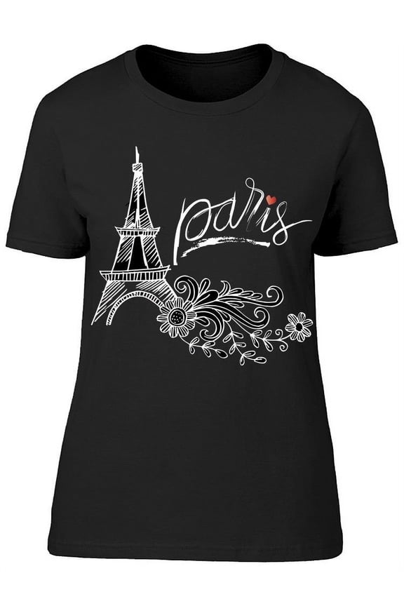 Paris Sketch, Eiffel Tower T-Shirt Women -Image by Shutterstock, Female 5X-Large