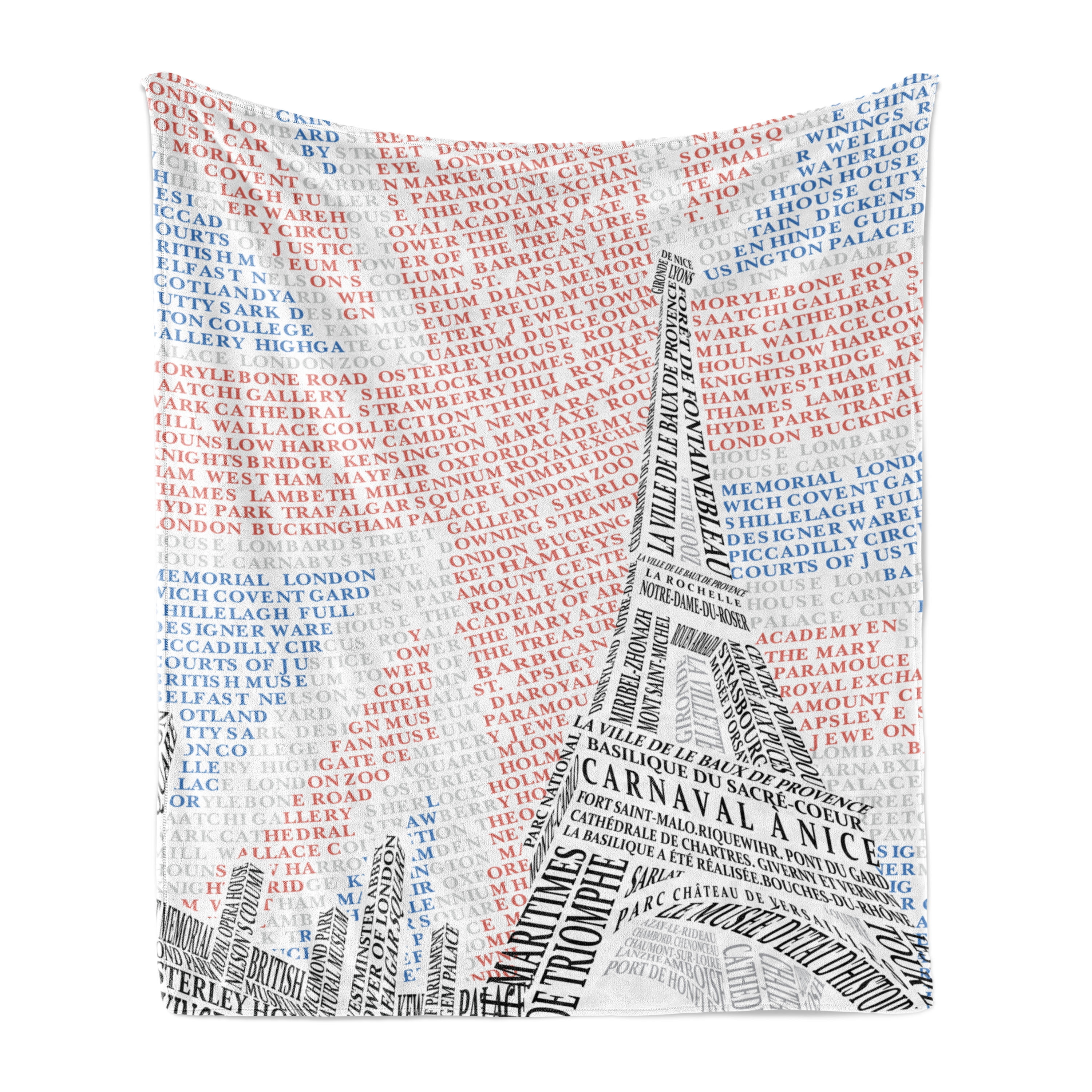 Paris Soft Flannel Fleece Blanket Art Themed Creative Design