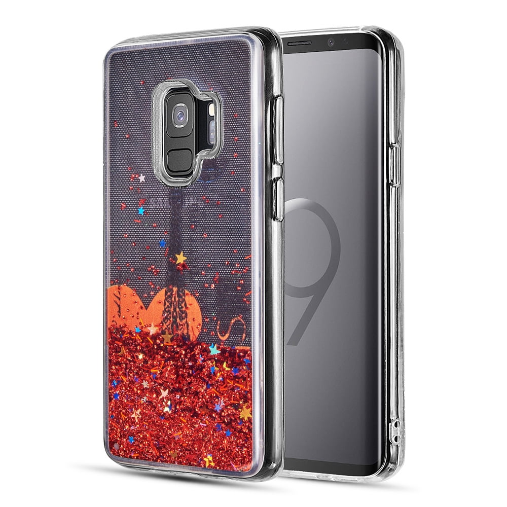 Paris Sparkling Waterfall Protective Case for Samsung Galaxy S9 (Exact Perfect Fit)