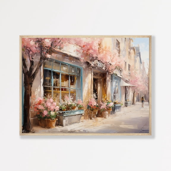 Paris Spring Flowers Wall Art Print, Vintage Pastel Home Decor