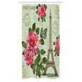 thumbnail image 1 of Paris Stall Shower Curtain, Shabby Chic Romantic Roses Flowers Leaves with Eiffel Tower and Abstract Lettering, Fabric Bathroom Set with Hooks, 36W X 72L Inches Long, Multicolor, by Ambesonne, 1 of 1