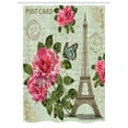 thumbnail image 1 of Paris Stall Shower Curtain, Shabby Chic Romantic Roses Flowers Leaves with Eiffel Tower and Abstract Lettering, Fabric Bathroom Set with Hooks, 54W X 78L Inches, Multicolor, by Ambesonne, 1 of 1
