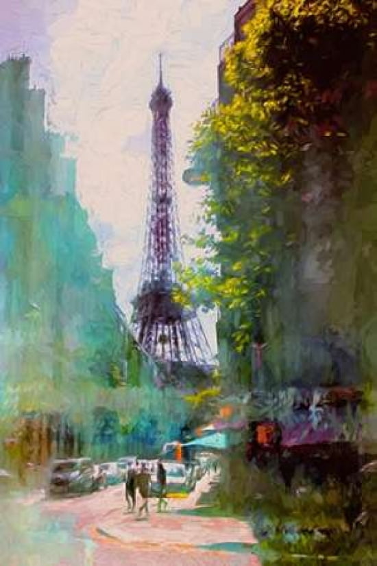 Paris Street Canvas Art - John Rivera (24 x 36)