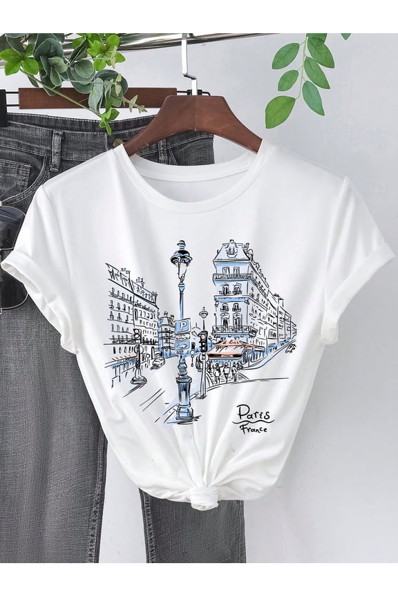 Paris Street Scene Graphic Tee