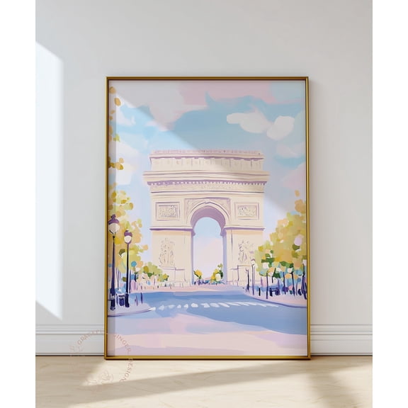 Paris Street Scene Print, French Cityscape, Dopamine Decor Home Decor #2530, Unframed Poster Size 8x12