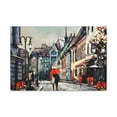 thumbnail image 1 of Paris Street View Couple With Red Umbrella France Canvas Artwork Breathtaking French City for Home Decor Ready to Hang, 1 of 18