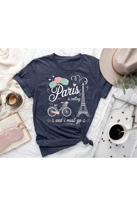 Paris T-Shirt: Eiffel Tower, Bicycle & Macarons - French Travel Tee SWEATSHIRT All Size S-5XL
