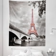 thumbnail image 1 of Paris Tapestry, Eiffel Tower Monochrome Historical Town with Bridge City Picturesque Art, Fabric Wall Hanging Decor for Bedroom Living Room Dorm, 5 Sizes, Grey and Burnt Sienna, by Ambesonne, 1 of 1