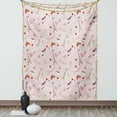 thumbnail image 1 of Paris Tapestry, French Flag Coffee Croissant Fashion Shoes Wine Hearts Perfume Popular Icons Clouds Design, Wall Hanging for Bedroom Living Room Dorm Decor, 60W X 80L Inches, Rose, by Ambesonne, 1 of 2