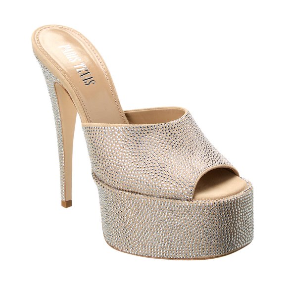 Paris Texas Holly Marina Suede Platform Sandal, 39, Beige