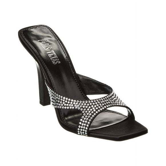 Paris Texas Kate Satin Sandal, 38.5, Black