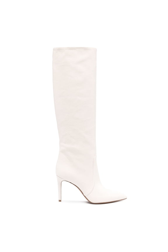 Paris Texas Ladies White Stiletto 85mm Leather Boots, Brand Size 35 ( US Size 5 )