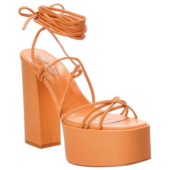 Paris Texas Malena Leather Platform Sandal, 36, Pink