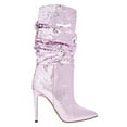 thumbnail image 1 of Paris Texas Python-Embossed Slouchy Stiletto Boots, Brand Size 37 ( US Size 7 ), 1 of 1